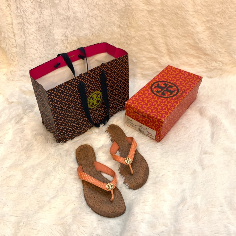 🛑SOLD🛑 Tory Burch tart oragnge Thora slides